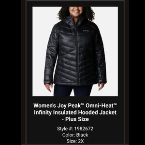 Columbia Women's Joy Peak™ Omni-Heat™ Infinity Insulated Hooded Jacket, Black, 2